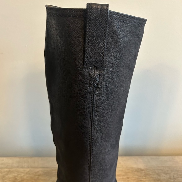 Frye Celia x Stitch Tall Riding Boots Womens Size 6B Black Leather Pull on - Picture 6 of 16